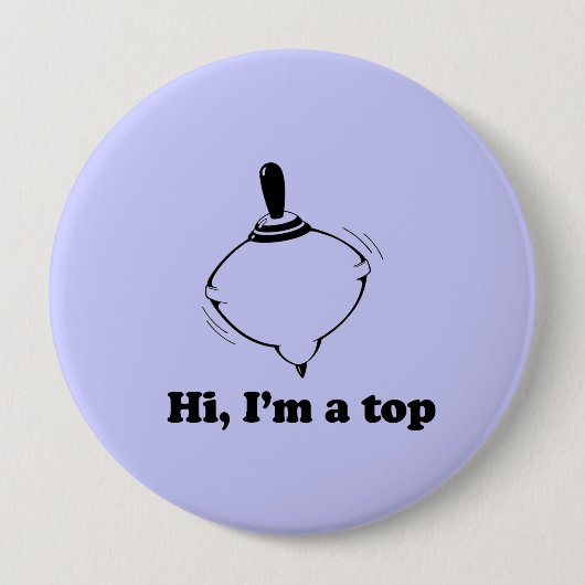 HI, IK BEN EEN TOP RONDE BUTTON 4,0 CM (Voorkant)