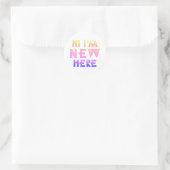 HI IM NEW HIER BABY RONDE STICKER (Tas)