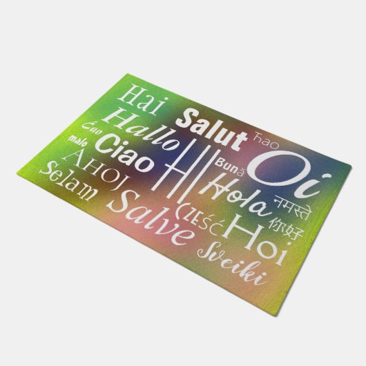 Hi in many Languages Cool Deurmat (Schuin)