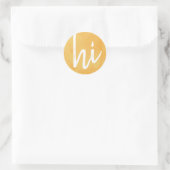 hi in sun yellow waterverf button ronde sticker (Tas)