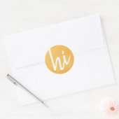 hi in sun yellow waterverf button ronde sticker (Envelop)