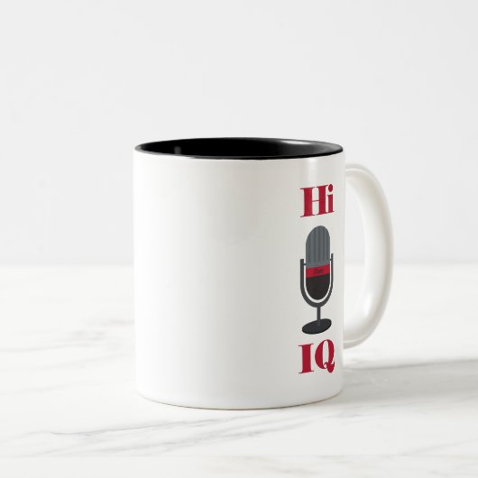 "Hi, IQ " Cuer Mug Tweekleurige Koffiemok (Voorkant rechts)