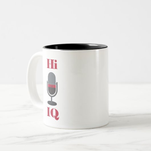 "Hi, IQ " Cuer Mug Tweekleurige Koffiemok (Voorkant links)