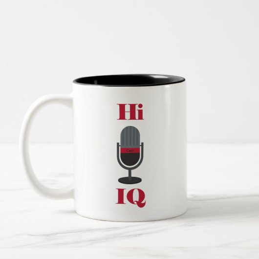 "Hi, IQ " Cuer Mug Tweekleurige Koffiemok (Links)