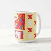 HI Karen Love You with bright red and patterned    Koffiemok (Voorkant rechts)