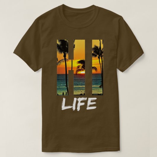 Hi Life Aloha Hawaii Beach T-shirt (Design voorkant)
