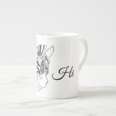"Hi" Met een liefdevol Zebra-zwart-wit-trendy Porselein Kop (Voorkant rechts)