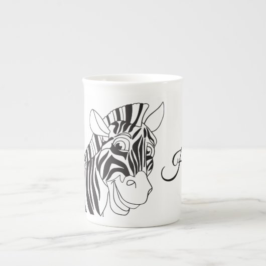 "Hi" Met een liefdevol Zebra-zwart-wit-trendy Porselein Kop (Voorkant)