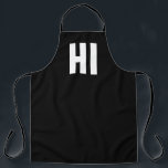'HI' Modern minimalist zwart-wit Schort<br><div class="desc">Moderne,  minimalistische schort bevat de tekst "HI" in de moderne vetgedrukte sans serif letterstijl.</div>