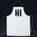 'HI' Modern minimalist zwart-wit Schort<br><div class="desc">Moderne,  minimalistische schort bevat de tekst "HI" in de moderne vetgedrukte sans serif letterstijl.</div>