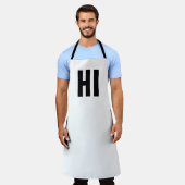 'HI' Modern minimalist zwart-wit Schort (Gedragen)