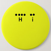 "Hi" Morse Code Big Yellow Button (Voorkant)