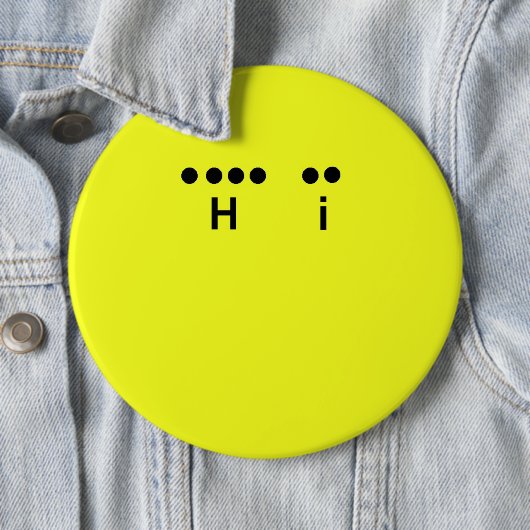 "Hi" Morse Code Big Yellow Button (In situ)