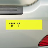 "Hi" Morse Code Yellow Pas de Bumpersticker aan (Op auto)