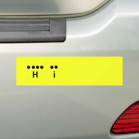 "Hi" Morse Code Yellow Pas de Bumpersticker aan (Op auto)