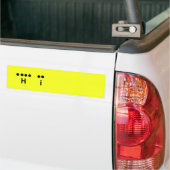 "Hi" Morse Code Yellow Pas de Bumpersticker aan (Op Truck)