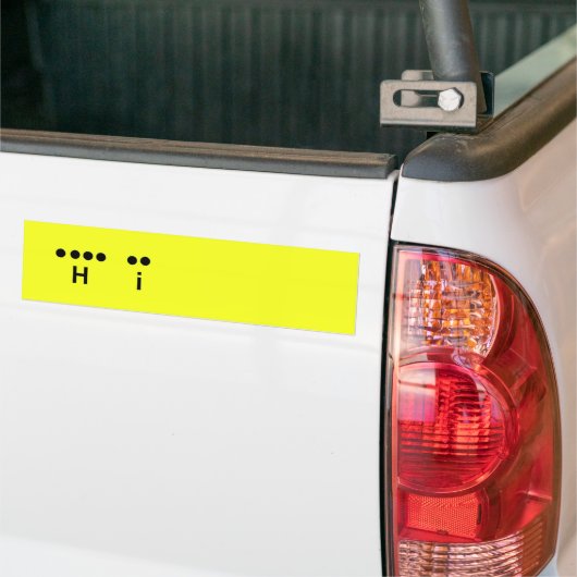 "Hi" Morse Code Yellow Pas de Bumpersticker aan (Op Truck)