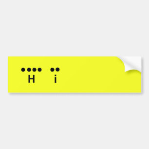 "Hi" Morse Code Yellow Pas de Bumpersticker aan
