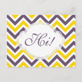 Hi Paars Gellow Fun Classic Zig Zag Custom Briefkaart (Voorkant)