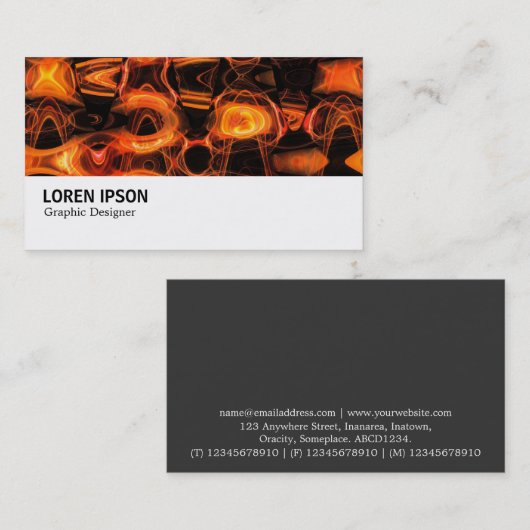 Hi-Phi - 0134 - Abstracte vlam 02 Visitekaartje (Voorkant / Achterkant)