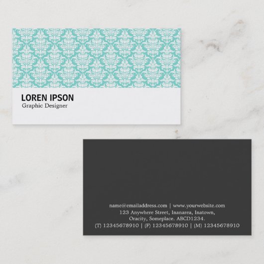 Hi-Phi - 0215 - Damaspatroon Visitekaartje (Voorkant / Achterkant)