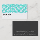 Hi-Phi - 0219 - Aqua Damask Visitekaartje (Voorkant / Achterkant)