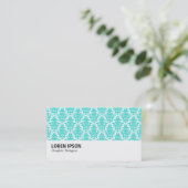 Hi-Phi - 0219 - Aqua Damask Visitekaartje (Staand voorkant)