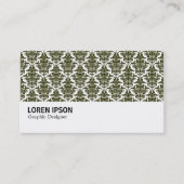 Hi-Phi - 0233 Dark Olive Damask Visitekaartje (Voorkant)