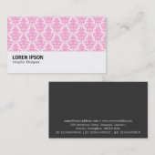 Hi-Phi - 0236 Roze Damask Visitekaartje (Voorkant / Achterkant)