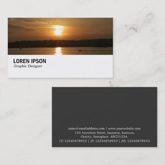 Hi-Phi - 0252 - Sunset over Cardiff Bay Visitekaartje (Voorkant / Achterkant)