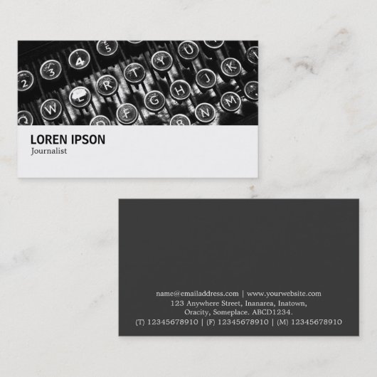 Hi-Phi - 0255 - Oude schrijfmachine Visitekaartje (Voorkant / Achterkant)