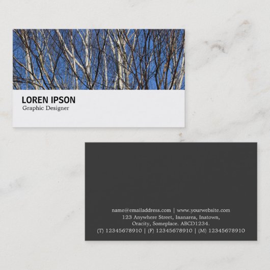 Hi-Phi - 0279 - Silver Birch Branches Visitekaartje (Voorkant / Achterkant)