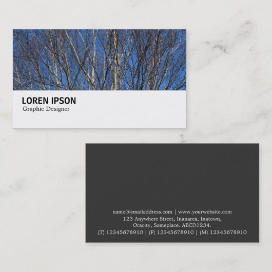 Hi-Phi - 0280 - Silver Birch Branches Visitekaartje (Voorkant / Achterkant)