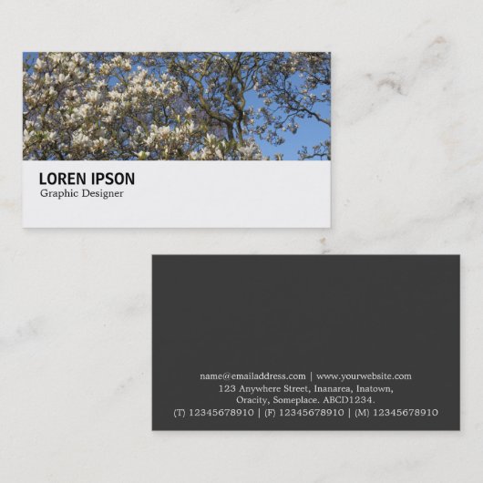 Hi-Phi - 0290 - Magnolia Tree in Blossom Visitekaartje (Voorkant / Achterkant)