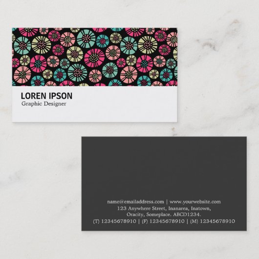 Hi-Phi - 0322 - Abstracte bloemen 031023 Visitekaartje (Voorkant / Achterkant)