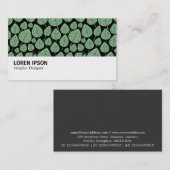 Hi-Phi - 0379 - Bladeren - Gepluid groen op zwart Visitekaartje (Voorkant / Achterkant)