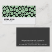 Hi-Phi - 0380 - Bladeren - Ghost Green op zwart Visitekaartje (Voorkant / Achterkant)
