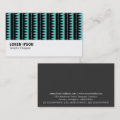 Hi-Phi - 0414 - Aztec Style Pattern - Lt Turquoise Visitekaartje (Voorkant / Achterkant)