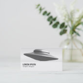 Hi-Phi - 073 - Flying Saucer B&W Visitekaartje (Staand voorkant)