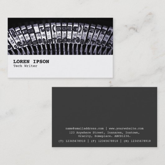Hi-Phi - 084 - Typewriter Visitekaartje (Voorkant / Achterkant)