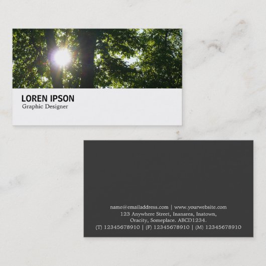 Hi-Phi - 095 - Sun Through Trees Visitekaartje (Voorkant / Achterkant)