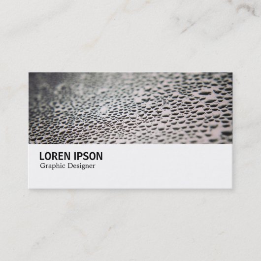 Hi-Phi - Waterdruppels op glas 02 Visitekaartje (Voorkant)