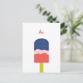 Hi Popsicle in Blue Coral Fun gepersonaliseerd scr Briefkaart (Staand voorkant)