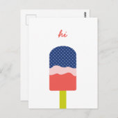 Hi Popsicle in Blue Coral Fun gepersonaliseerd scr Briefkaart (Voorkant / Achterkant)