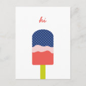 Hi Popsicle in Blue Coral Fun gepersonaliseerd scr Briefkaart (Voorkant)