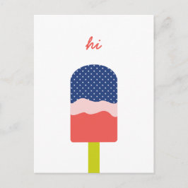 Hi Popsicle in Blue Coral Fun gepersonaliseerd scr Briefkaart