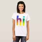 Hi Rainbow Gay LGBT Queer Trendy Name Gepersonalis T-shirt (Voorkant volledig)