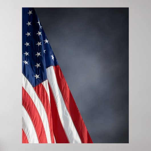Hi Res COMPACT FOTO BACKDROP - US Flag Grey Blue Poster (Voorkant)