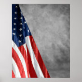 Hi Res COMPACT FOTO BACKDROP - US Flag Grey Poster (Voorkant)