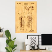 Hi res Trombone Patent art Paper Poster (Thuiskantoor)